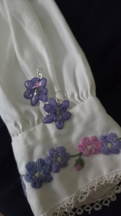 BLÅVEIS øredobber - ekte tørkede blomster - Øredobber KNASK