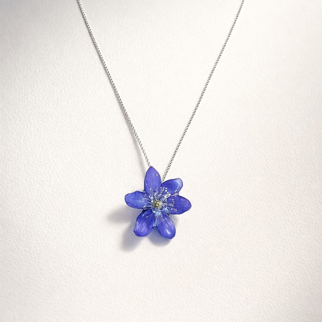 BLÅVEIS smykke - ekte tørket blomst - Smykke KNASK