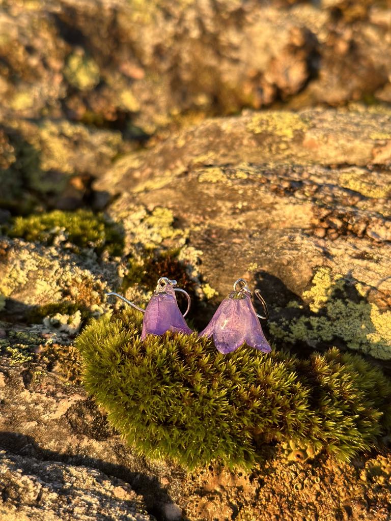 Blåklokker øredobber, 3D sølv - Øredobber KNASK