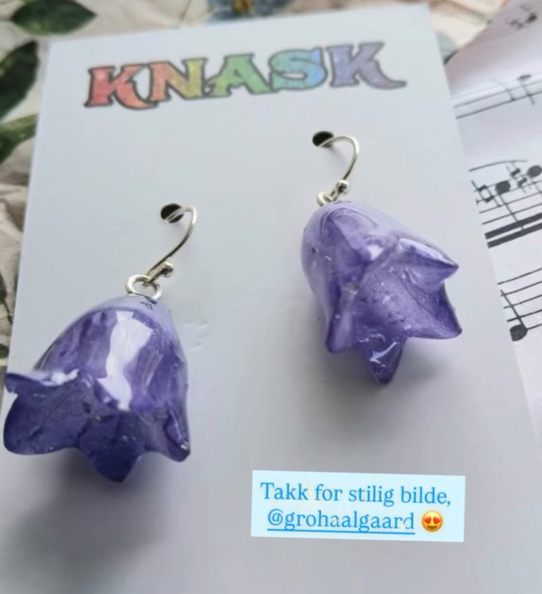 BLÅKLOKKER øredobber, 3D - tørkede blomster, 925 sølv - Øredobber KNASK