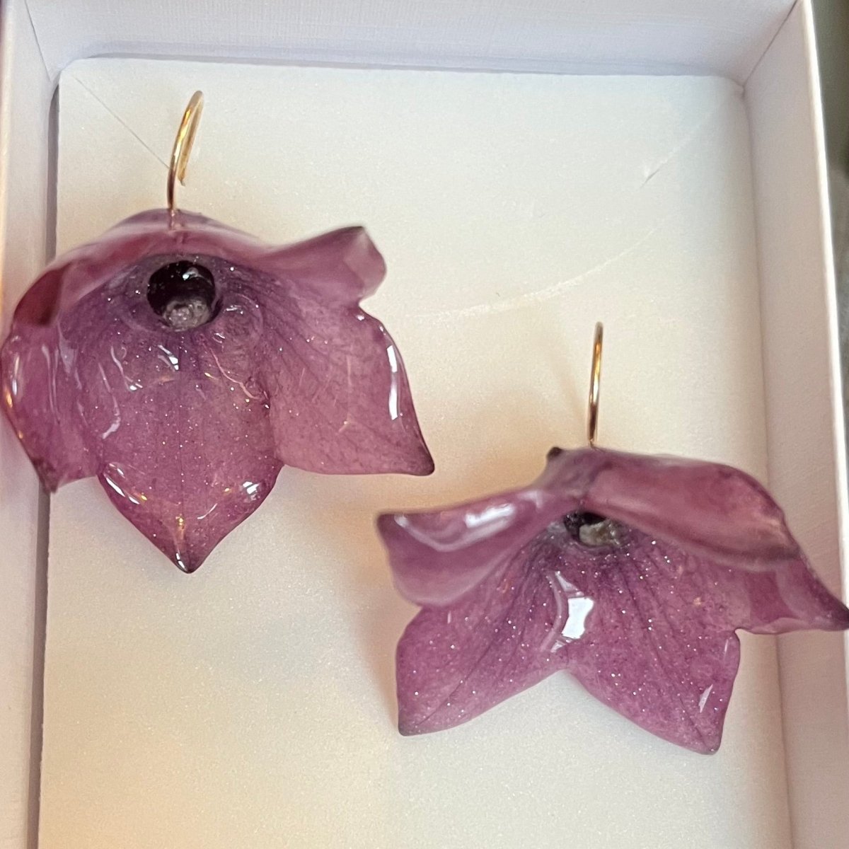 BLODBEGER øredobber - ekte tørkede blomster - Øredobber KNASK