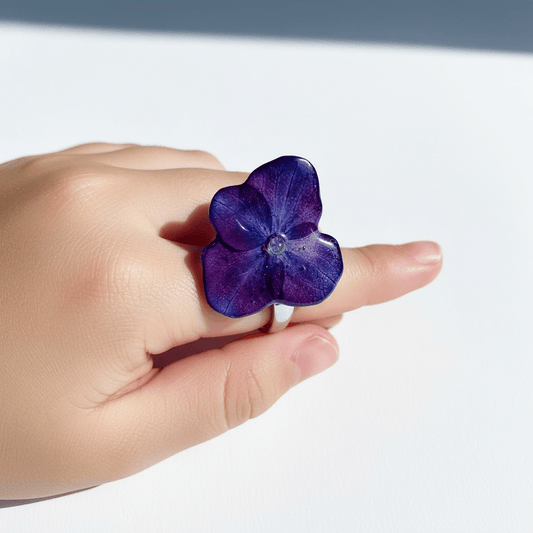 BLOMSTERBLING ring - ekte tørket blomst, justerbar - Ringer KNASK