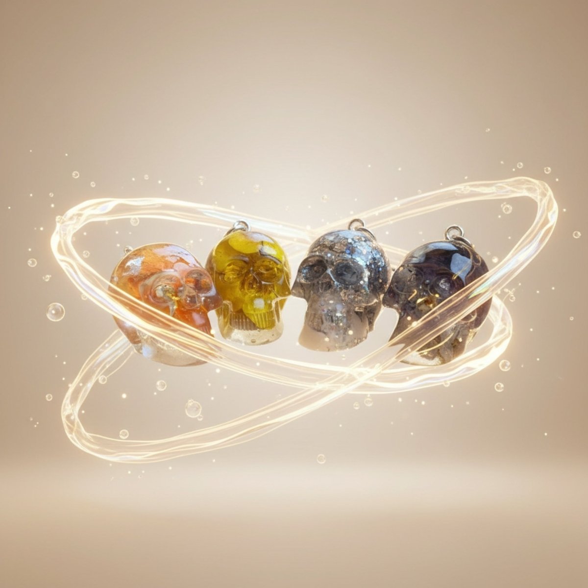 BLOMSTERSKALLE nøkkelring - ekte tørkede blomster - Interiør KNASK