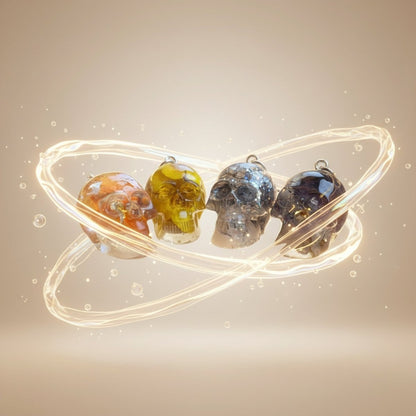 BLOMSTERSKALLE nøkkelring - ekte tørkede blomster - Interiør KNASK