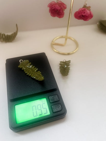 BREGNER øredobber, ekte 3D - tørket plante, 925 sølv - Øredobber KNASK