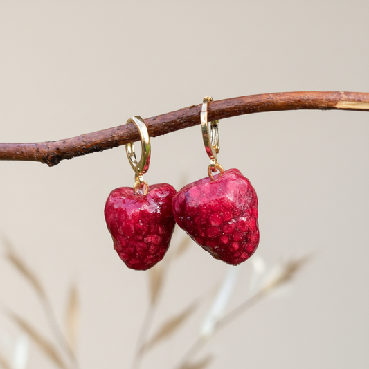 BRINGEBÆR øredobber - ekte tørkede bær