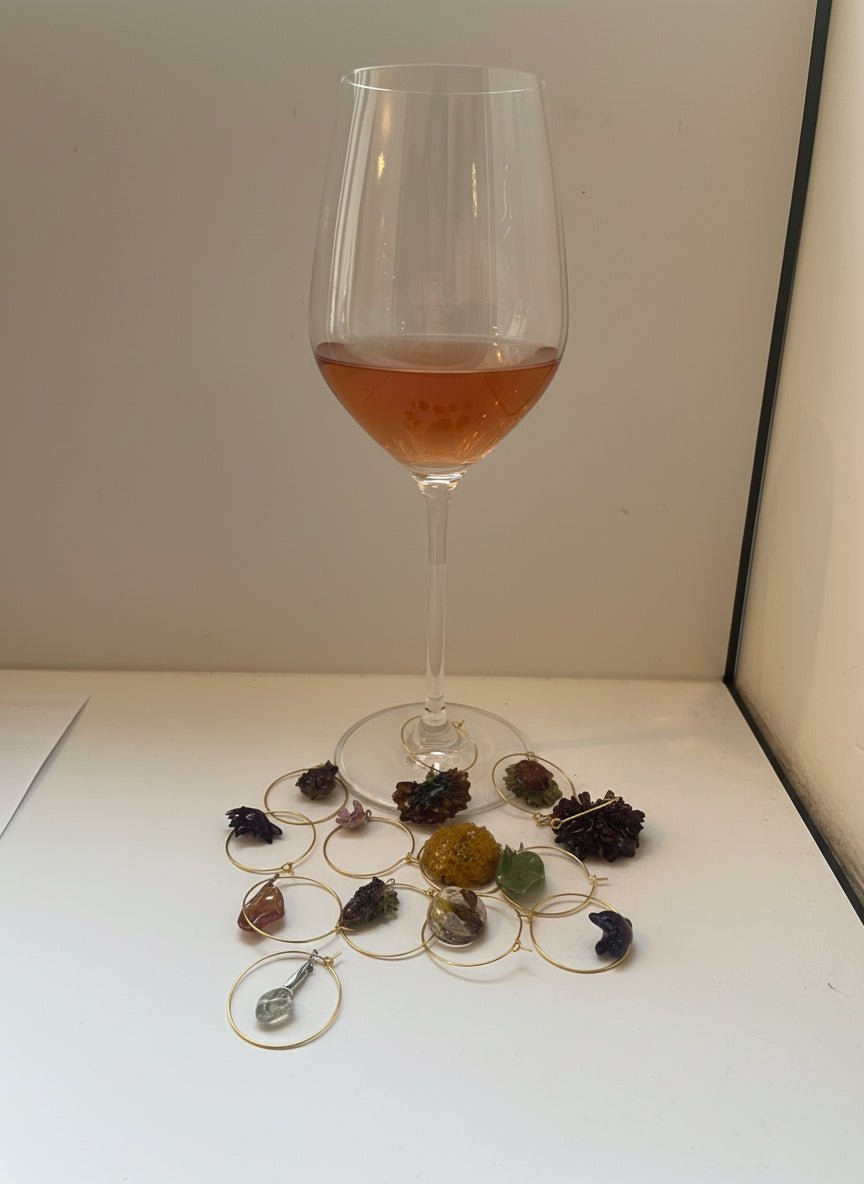 CHARMS til vinglass 🥂 eller strikketøy 🧶 Ekte tørkede blomster - Interiør KNASK