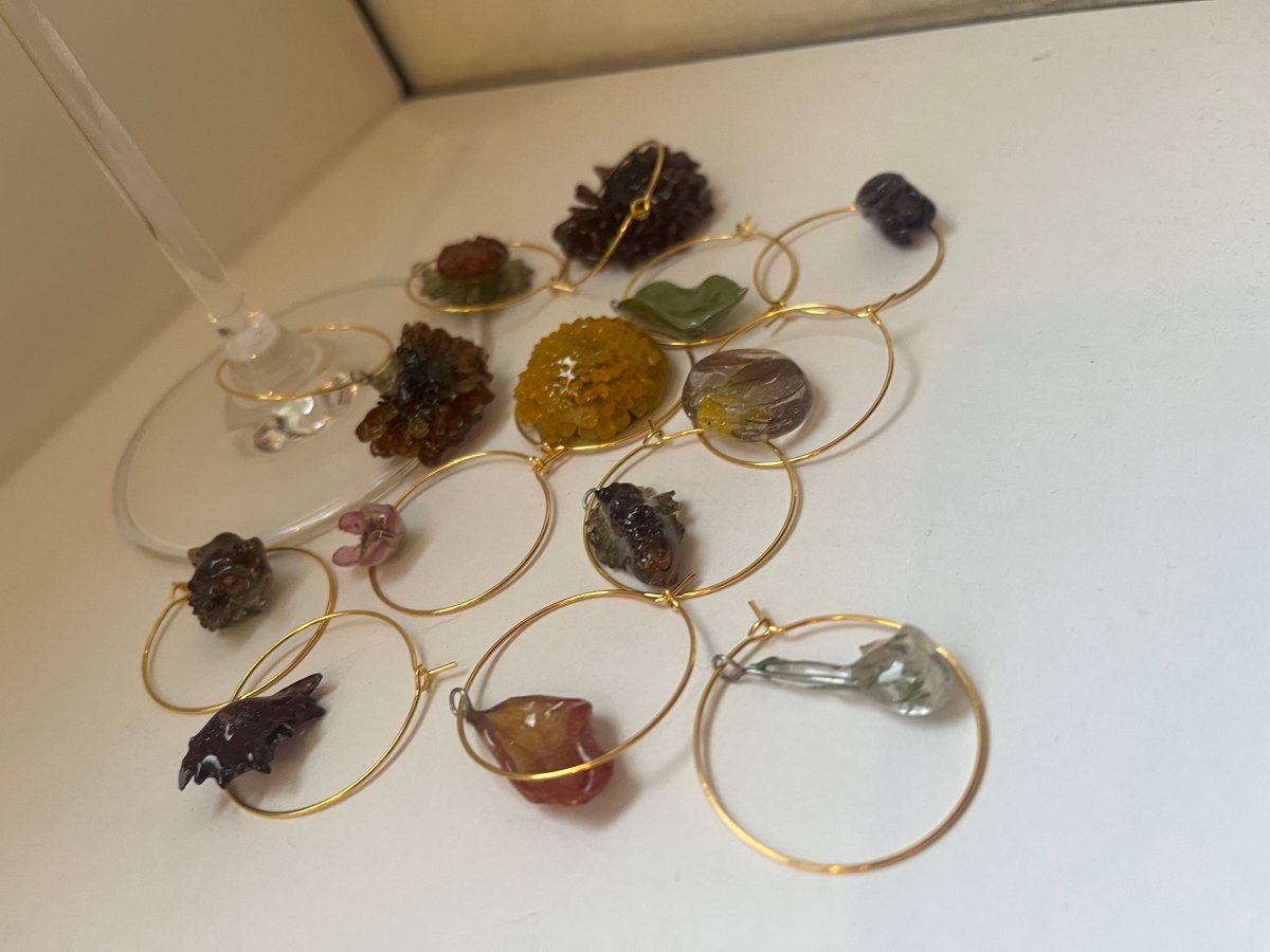 CHARMS til vinglass 🥂 eller strikketøy 🧶 Ekte tørkede blomster - Interiør KNASK