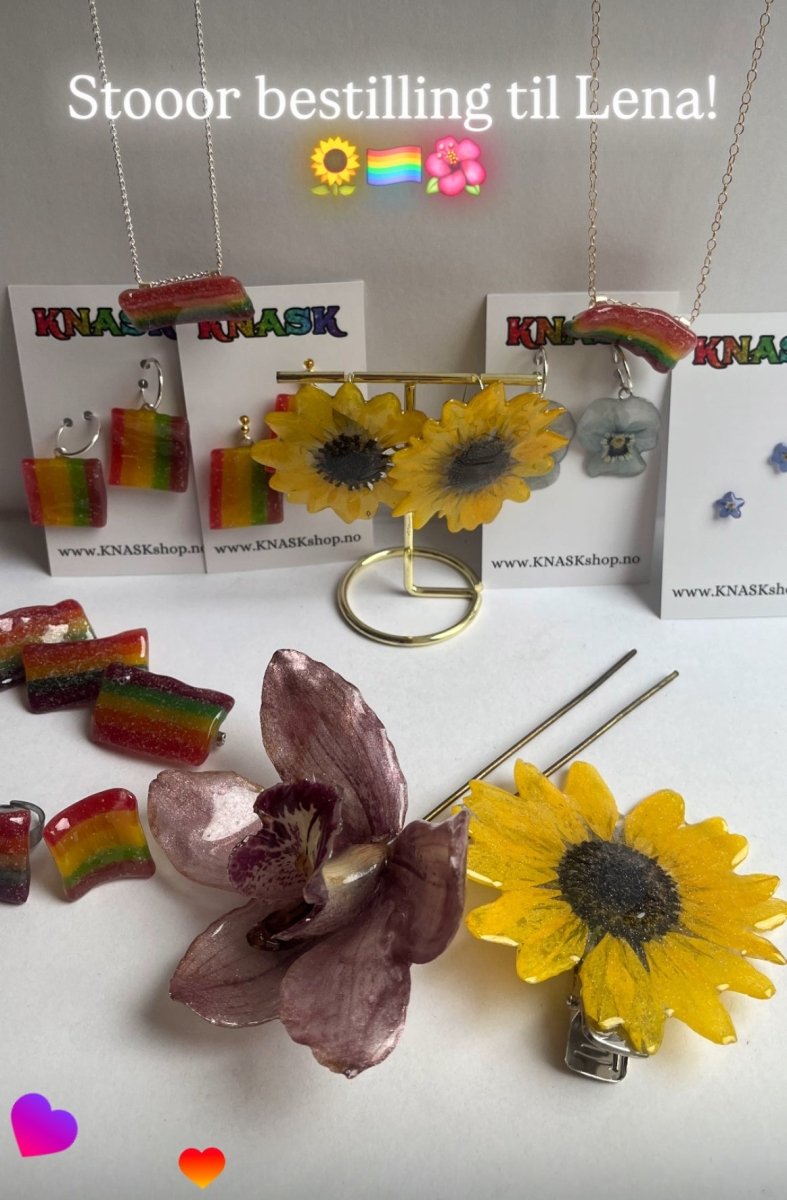 CYMBIDIUM orkidé hårnål, ekte tørket blomst, åpen - Hårpynt KNASK