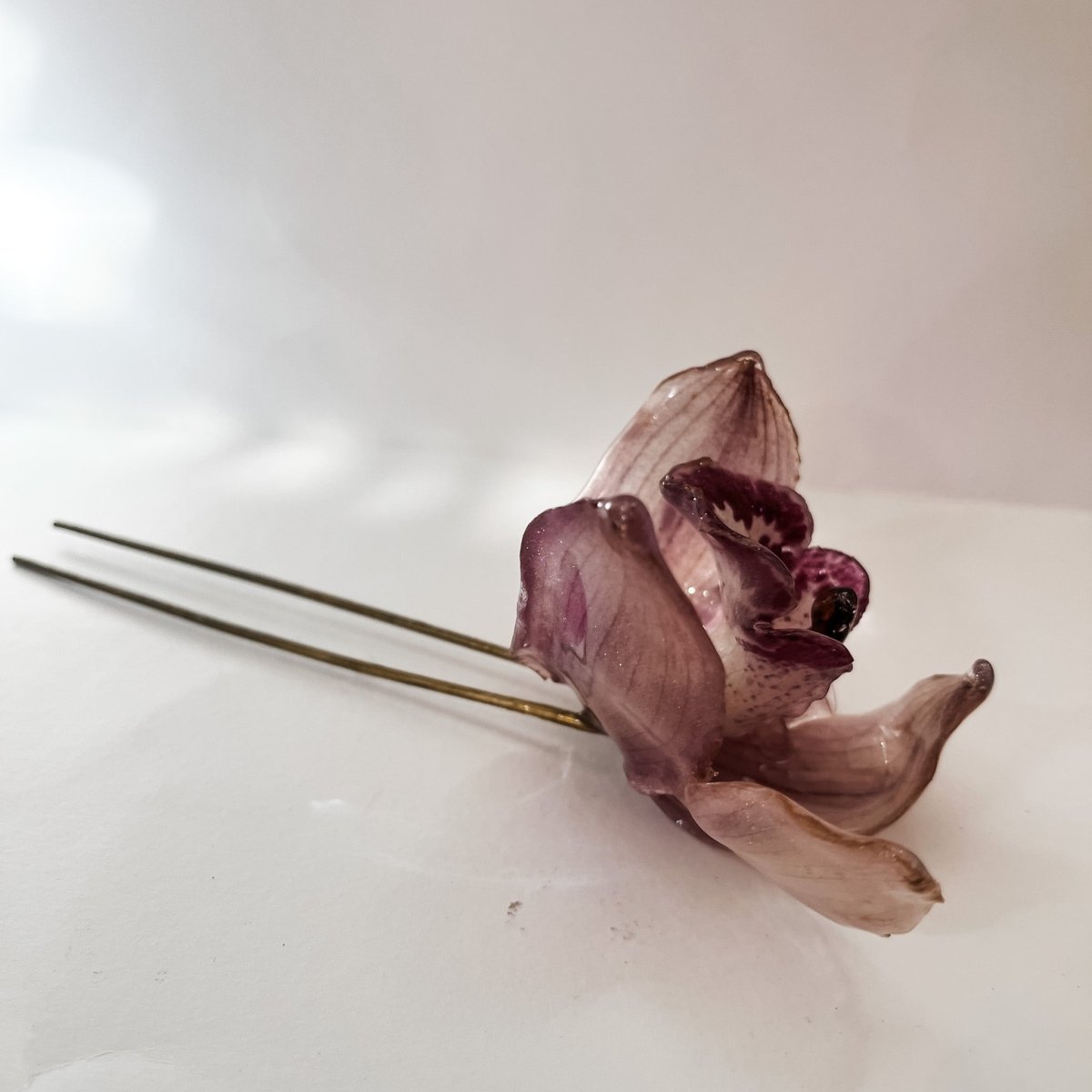 CYMBIDIUM orkidé hårnål, ekte tørket blomst - Hårpynt KNASK