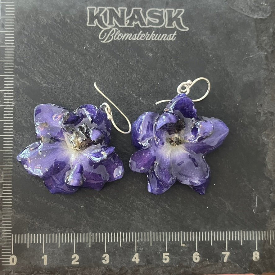 DELFINIUM øredobber - ekte tørket blomster fra Min Lille Hage (Copy) - Øredobber KNASK