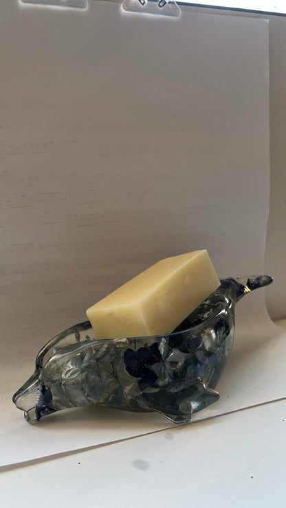 DELFINIUM såpeskål - ekte tørkede blomster - Interiør KNASK