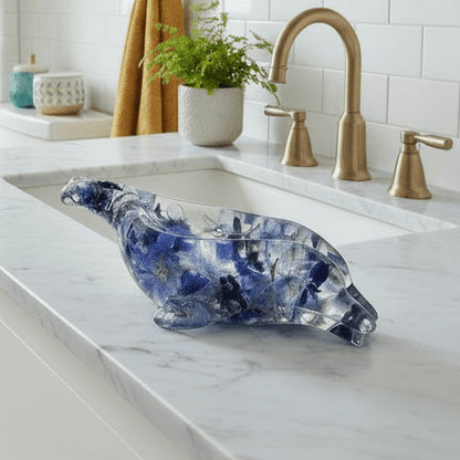 DELFINIUM såpeskål - ekte tørkede blomster - Interiør KNASK