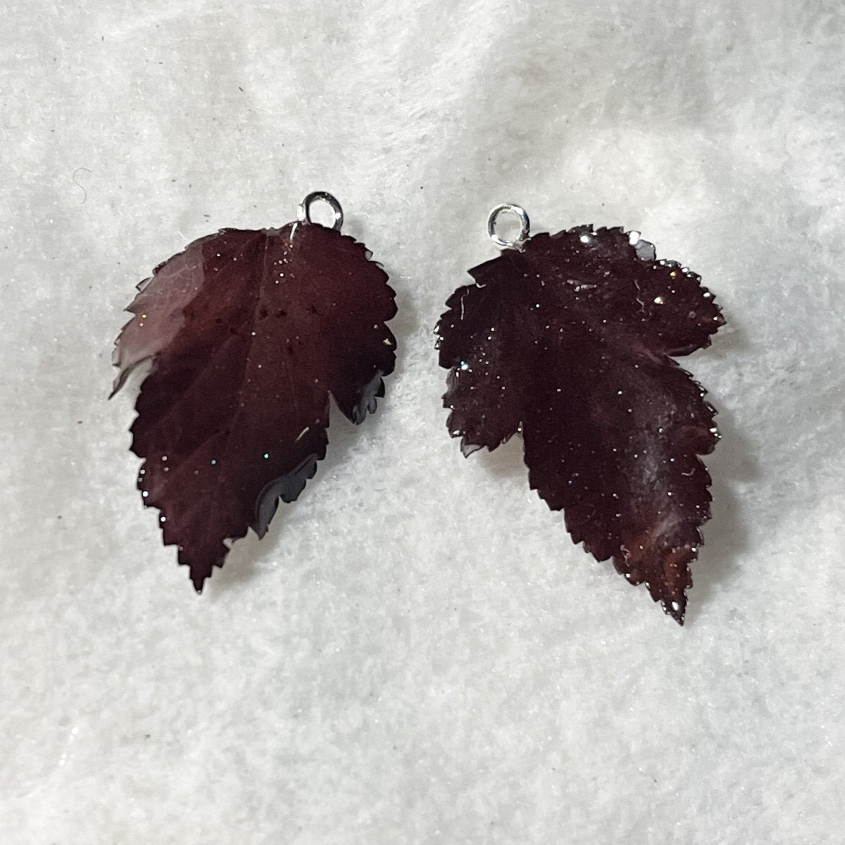 DIABOLO øredobber, ekte tørkede blader, 925 sølv, blærespirea - Øredobber KNASK