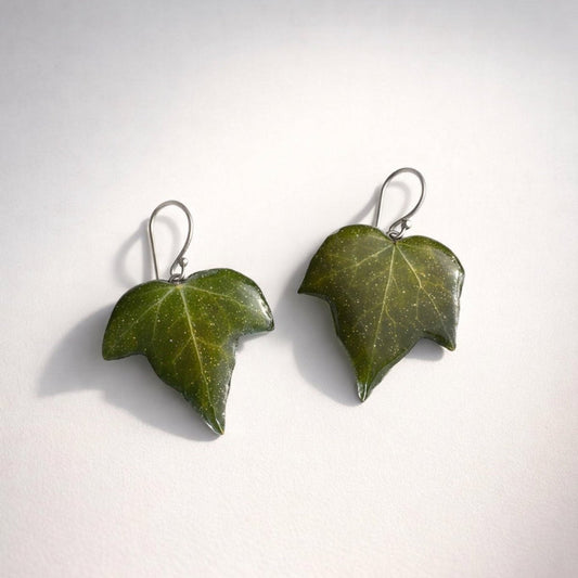 EFØY øredobber - ekte tørkede blader, sølv - Øredobber KNASK