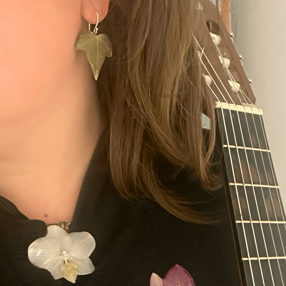 EFØY øredobber - ekte tørkede blader, sølv - Øredobber KNASK