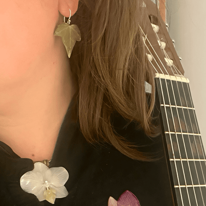 EFØY øredobber - ekte tørkede blader, sølv - Øredobber KNASK