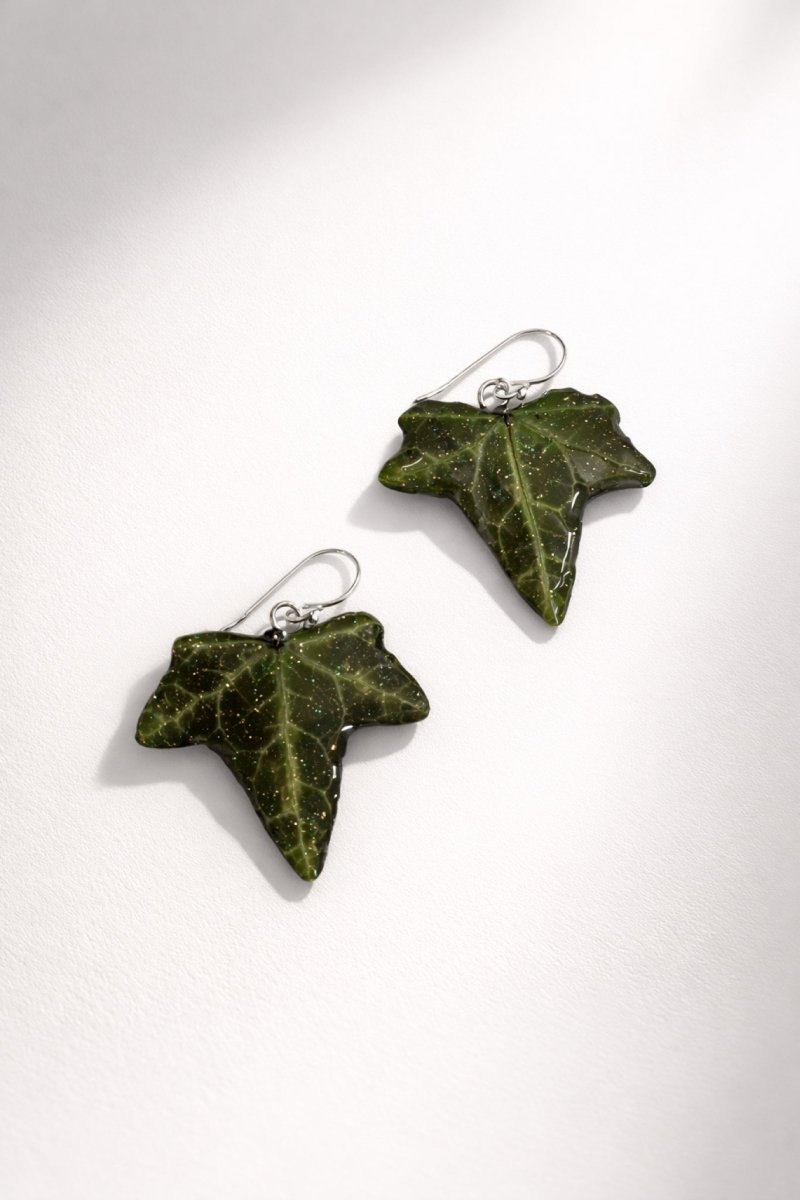 EFØY øredobber - ekte tørkede blader, sølv - Øredobber KNASK