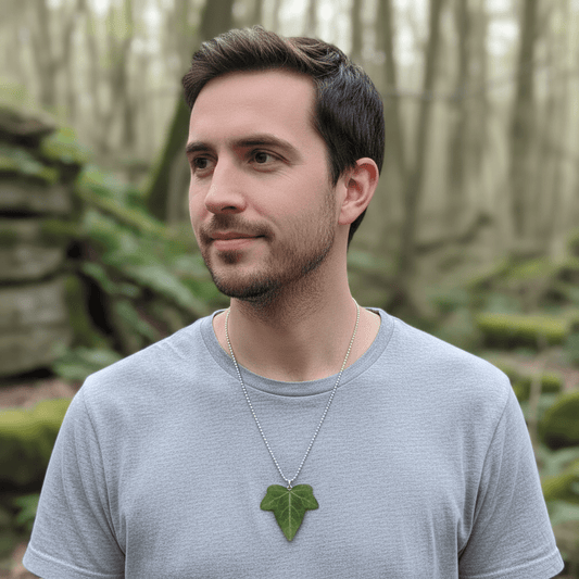 EFØY smykke, 3D - tørket blad, 925 sølvkjede - Smykke KNASK