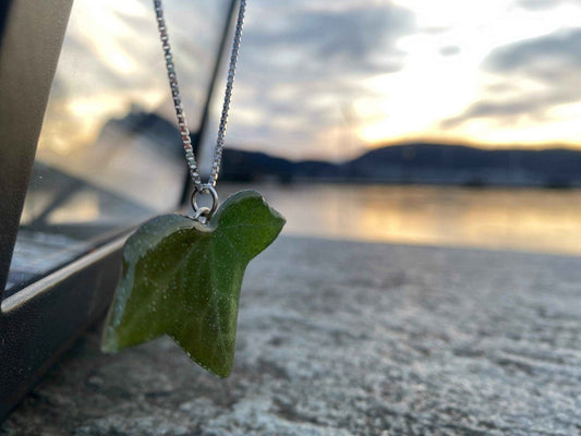 Eføy-smykke, magisk, 925 sølvkjede - KNASK