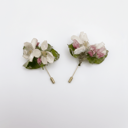 EPLEBLOMST brosje - ekte tørkede blomster - Brosje KNASK