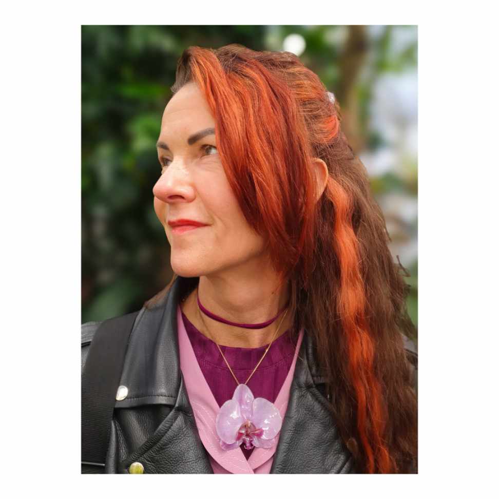 EROTISK ORKIDÉ - ekte tørket blomst, sølv - KNASK