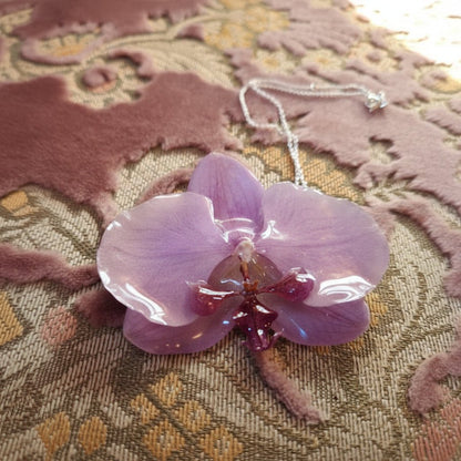 EROTISK ORKIDÉ - ekte tørket blomst, sølv - KNASK