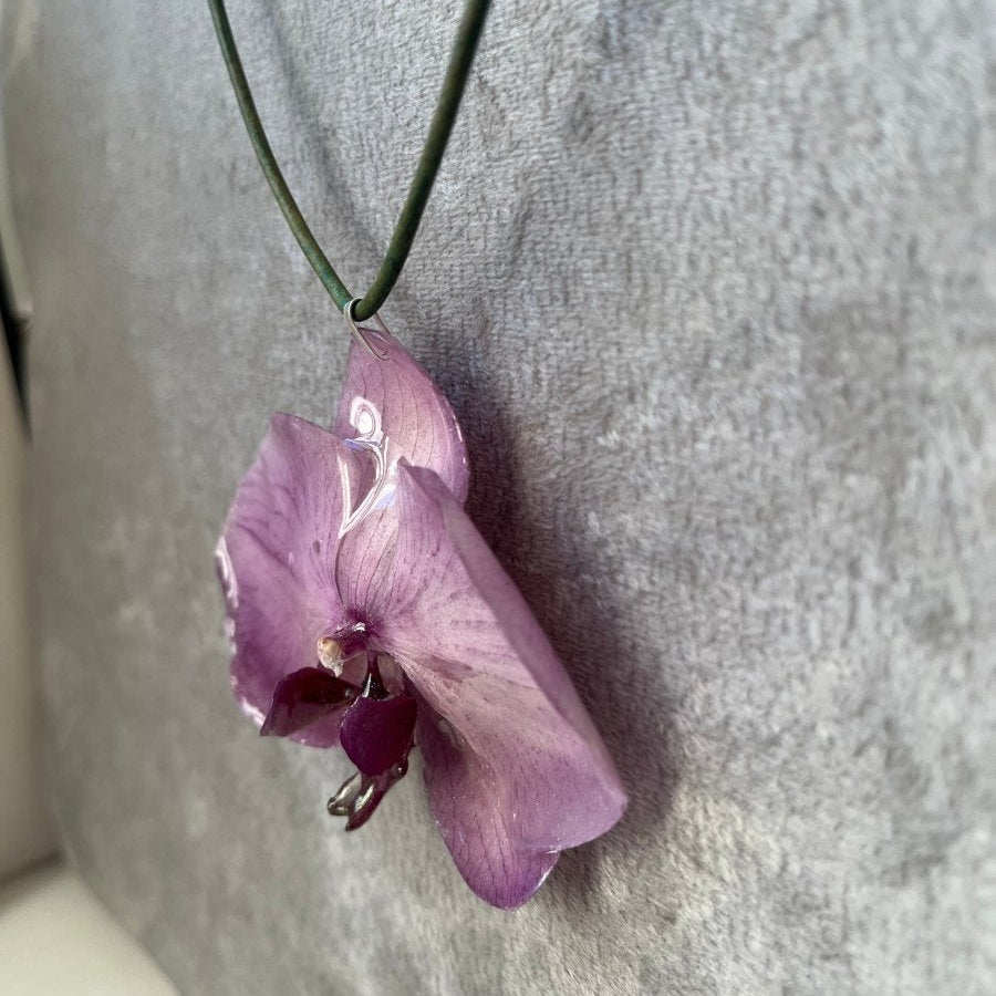 EROTISK ORKIDÉ - ekte tørket blomst, sølv - KNASK