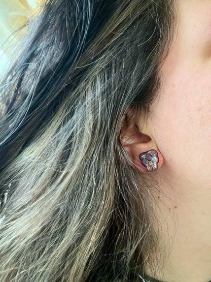 FIOL øredobber - ekte tørkede blomster, ørestift med lås - Øredobber KNASK