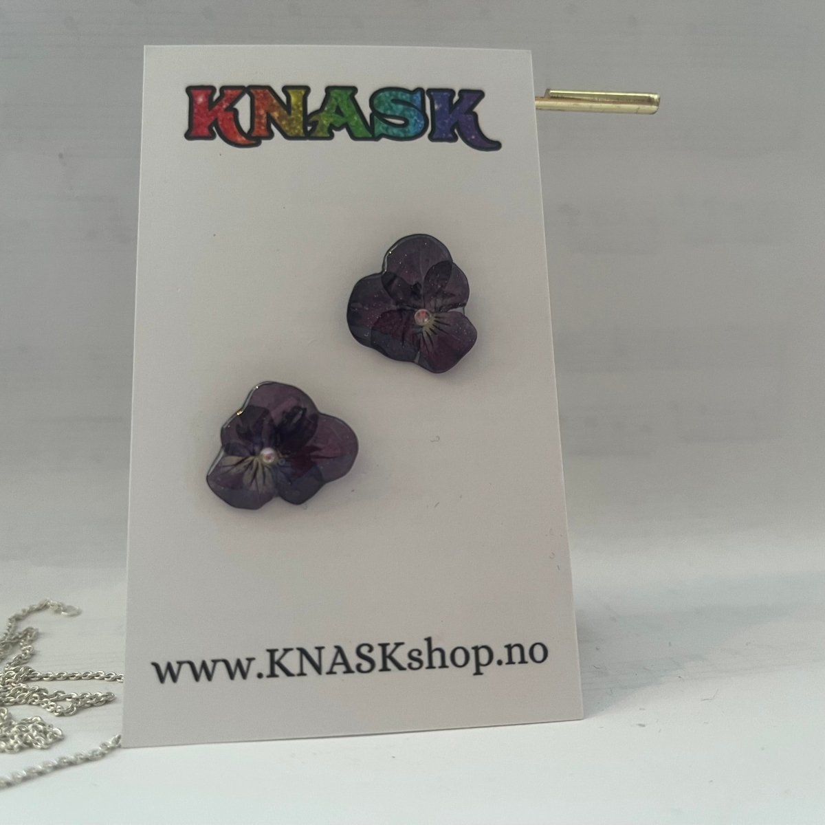 FIOL øredobber - ekte tørkede blomster, ørestift med lås - Øredobber KNASK