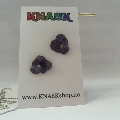 FIOL øredobber - ekte tørkede blomster, ørestift med lås - Øredobber KNASK