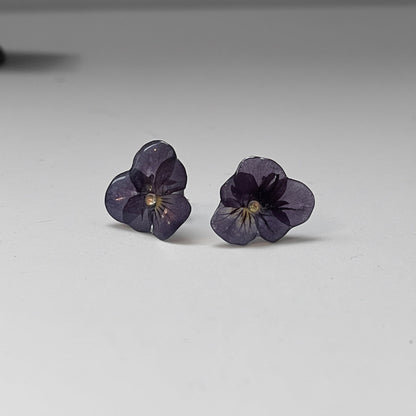 FIOL øredobber - ekte tørkede blomster, ørestift med lås - Øredobber KNASK