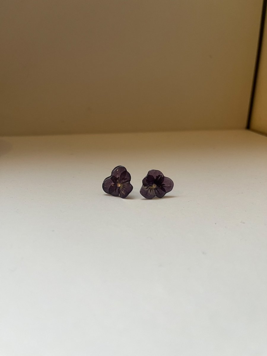 FIOL øredobber - ekte tørkede blomster, ørestift med lås - Øredobber KNASK