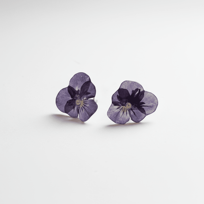 FIOL øredobber - ekte tørkede blomster, ørestift med lås - Øredobber KNASK