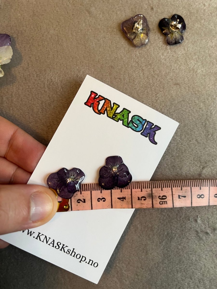 FIOL stift øredobber - ekte tørkede blomster, sølv - Øredobber KNASK