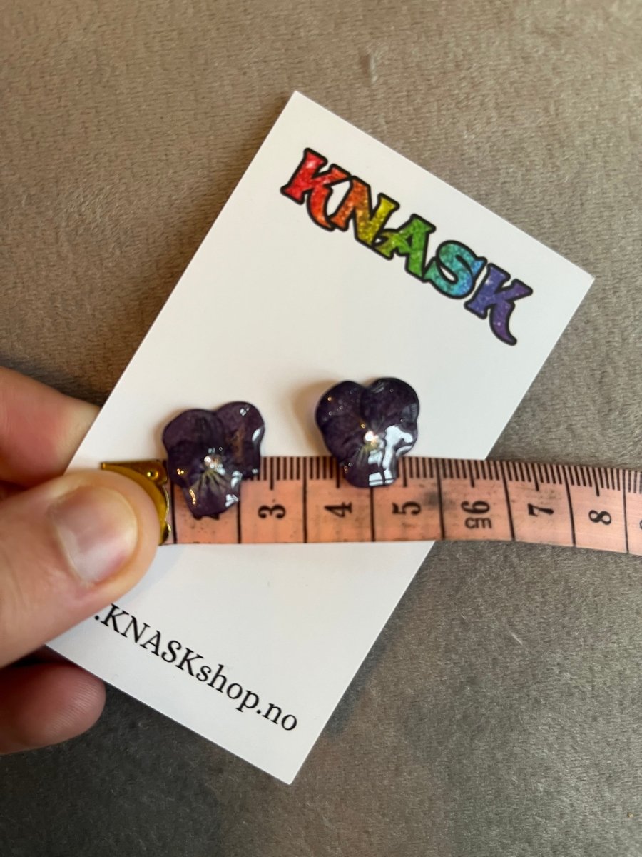 FIOL stift øredobber - ekte tørkede blomster, sølv - Øredobber KNASK