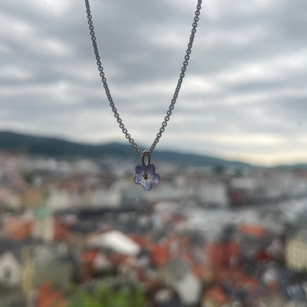 FORGLEMMEGEI blomstersmykke - ekte tørket blomst - Smykke KNASK