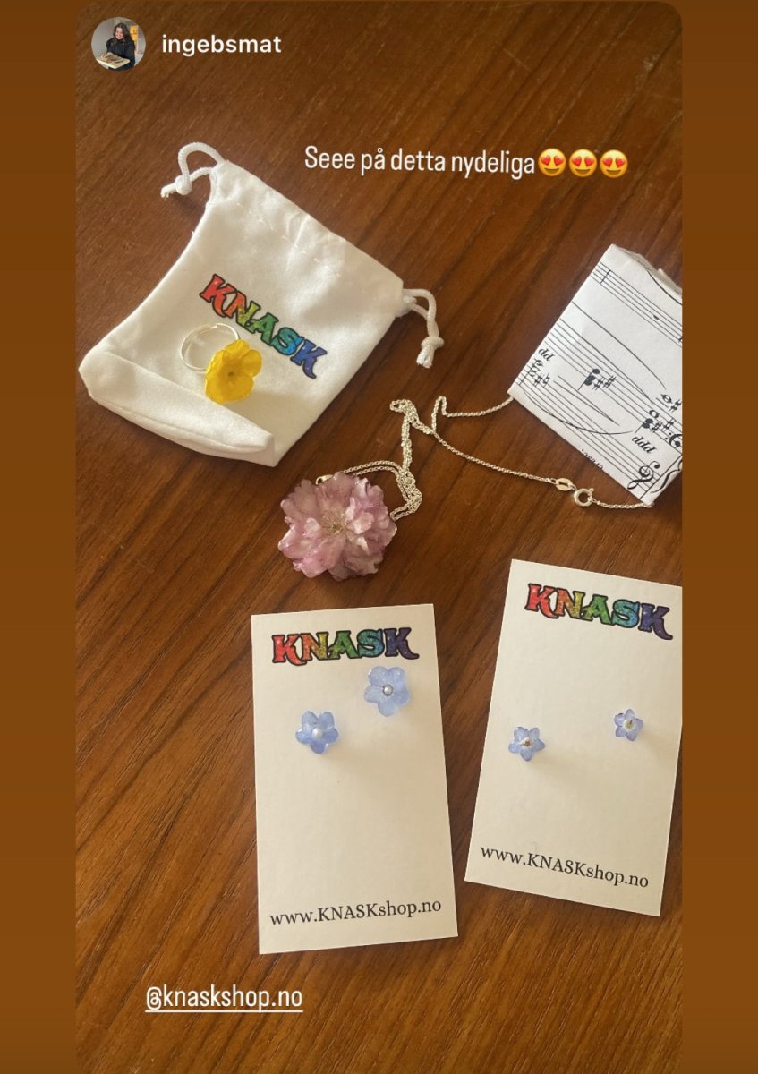 FORGLEMMEGEI øredobber, ekte tørkede blomster - Øredobber KNASK