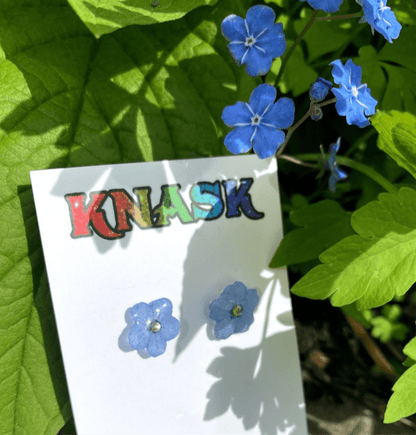 FORGLEMMEGEI øredobber, ekte tørkede blomster - Øredobber KNASK