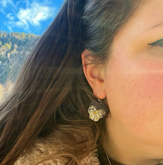 GLAMOUR FIOL øredobber - ekte tørkede blomster - Øredobber KNASK