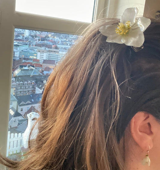 HELLEBORUS hårspenne, sølvfarget krokodilleklemme - KNASK