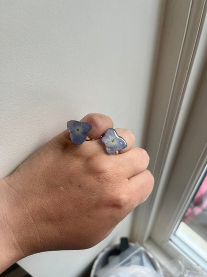 HORTENSIA ring - ekte tørket blomst, justerbar - Ringer KNASK