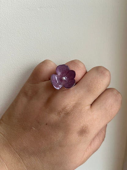 HORTENSIA ring - ekte tørket blomst, justerbar - Ringer KNASK