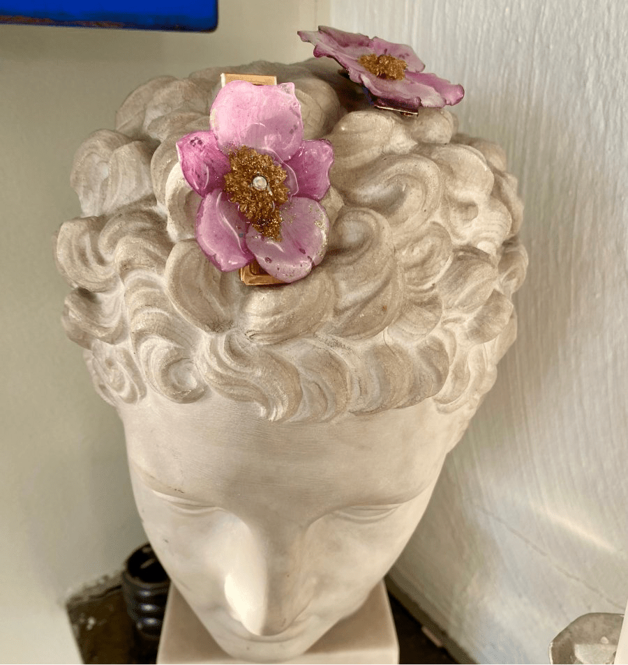 HØSTANEMONE hårspenne, ekte tørket blomst, krokodilleklemme - KNASK