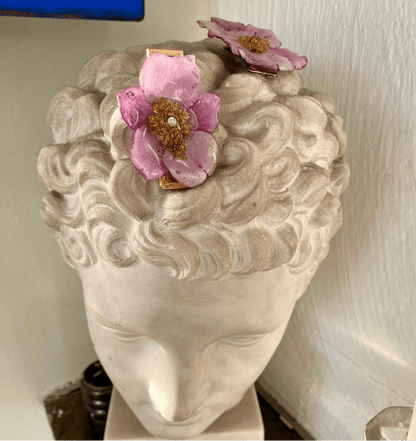 HØSTANEMONE hårspenne, ekte tørket blomst, krokodilleklemme - KNASK