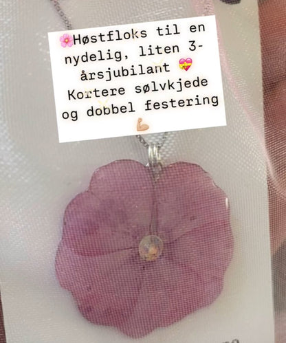 HØSTFLOKS blomstersmykke, 3D sølvkjede - Smykke KNASK