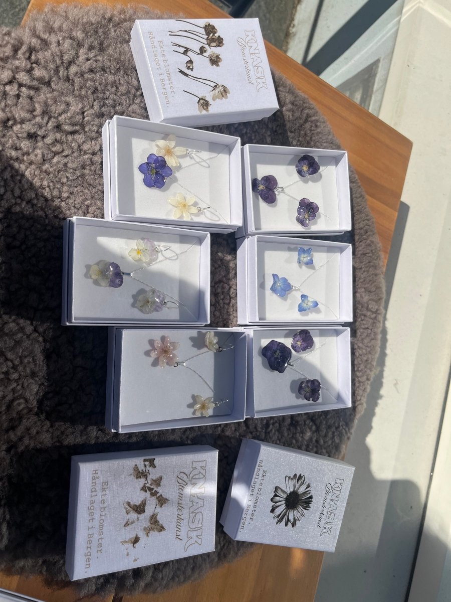 HVITVEIS gavesett - ekte tørkede blomster, sølv - Gavesett KNASK