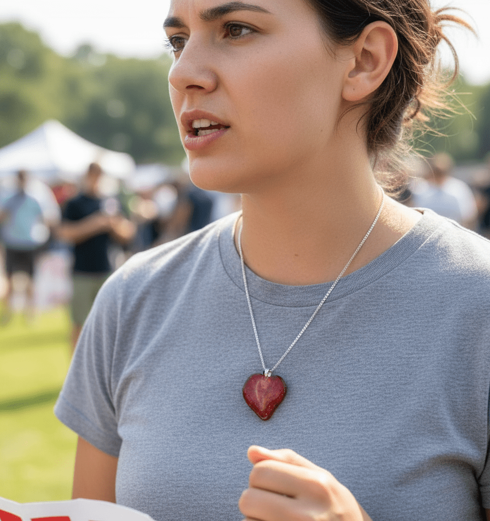 JORDBÆR - HJERTE smykke, press - tørket frukt - Smykke KNASK