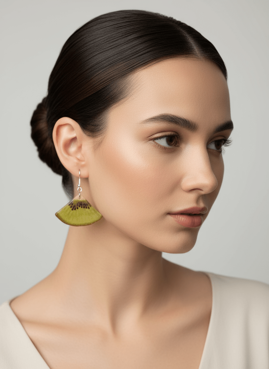 KIWI øredobber, ekte tørket frukt - Øredobber KNASK