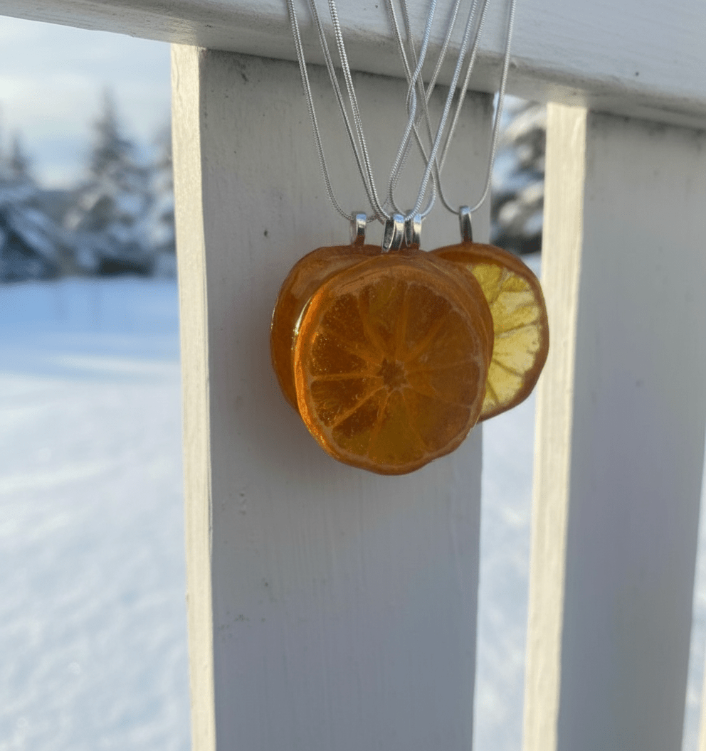 KLEMENTIN fruktsmykke, ekte tørket frukt - Smykke KNASK